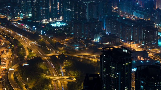 T/L WS HA PAN晚上俯瞰这座城市/中国香港视频素材