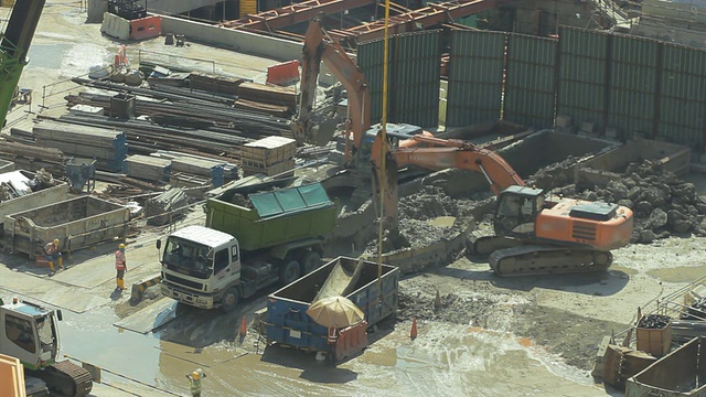 建筑工地时间流逝视频素材