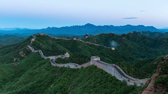 T/L WS HA日出在长城/北京，中国视频素材