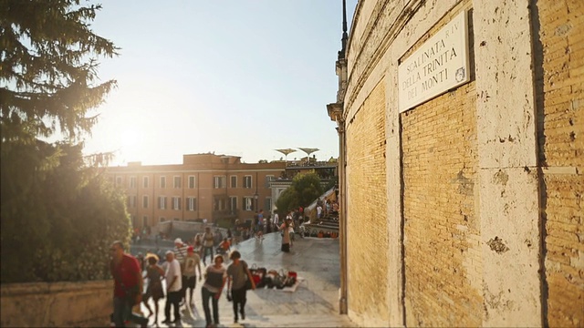 罗马Trinità dei Monti的西班牙台阶视频素材