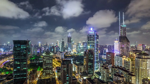 T/L WS HA PAN Shanghai Skyline at Night /上海，中国视频素材