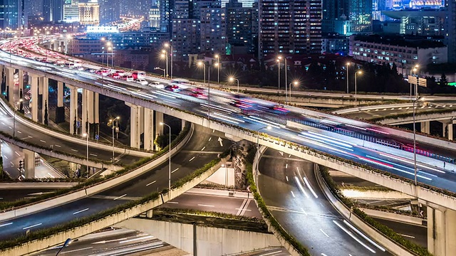 时光流逝——上海公路夜景(放大)视频素材