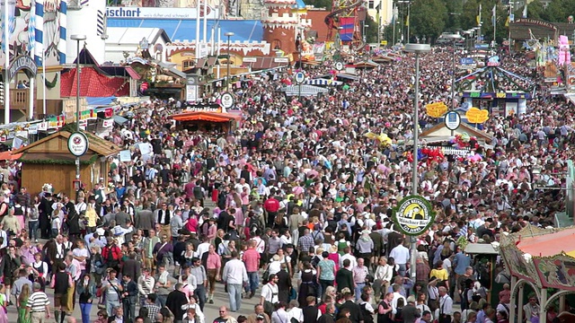 MS拍摄于慕尼黑啤酒节，Theresienwiese /慕尼黑，Bavaria，德国视频素材