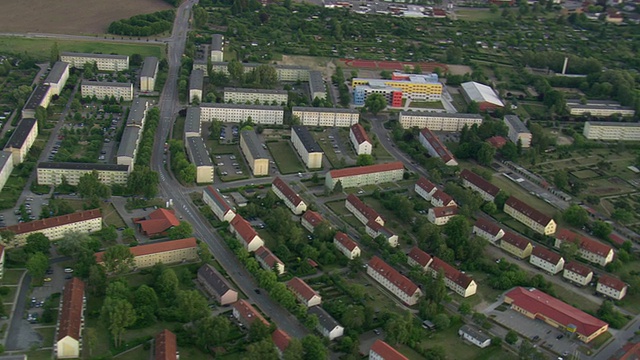 在Hagenow /德国建筑和房屋的WS鸟瞰图视频素材