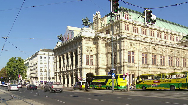 环城路上的维也纳国家歌剧院(Wiener Staatsoper)视频素材