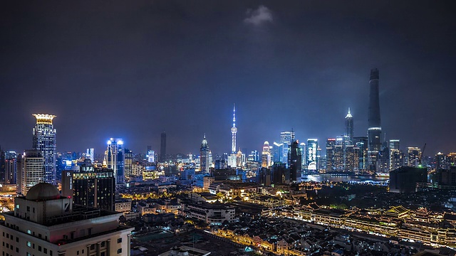 T/L WS HA Shanghai Skyline at Night /上海，中国视频素材