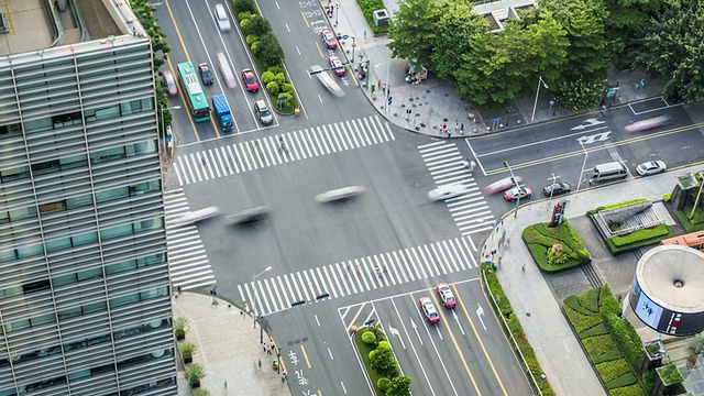 T/L LS HA ZO鸟瞰图十字路口/深圳，中国视频素材