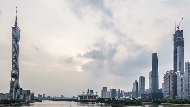 T/L WS ZO Guangzhou Skyline at Dusk /广州，中国视频素材