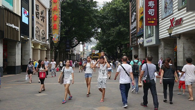 中国广州北京路WS步行街视频素材