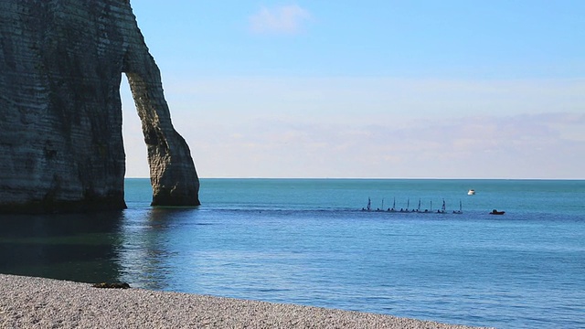 诺曼底海岸'Albâtre(阿尔伯斯特海岸)悬崖和海岸线视频素材