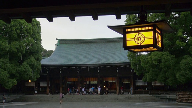 雨中的明治神社视频素材