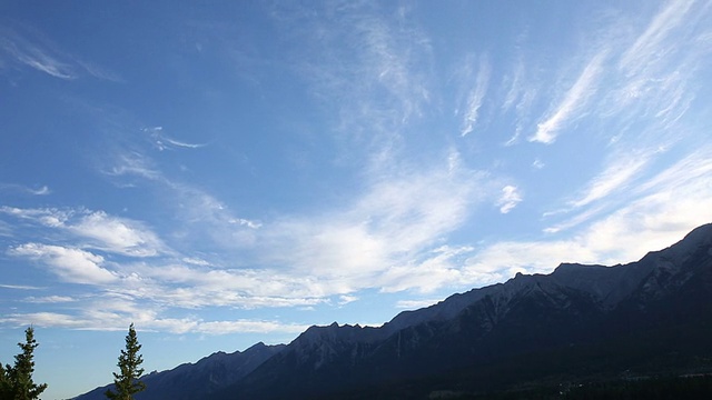 从草地的角度看山脉和山谷的时间流逝视频素材