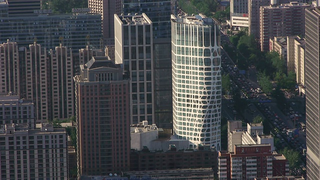 朝阳区，高楼大厦，街道，交通，从中国国际贸易中心，中国北京视频素材