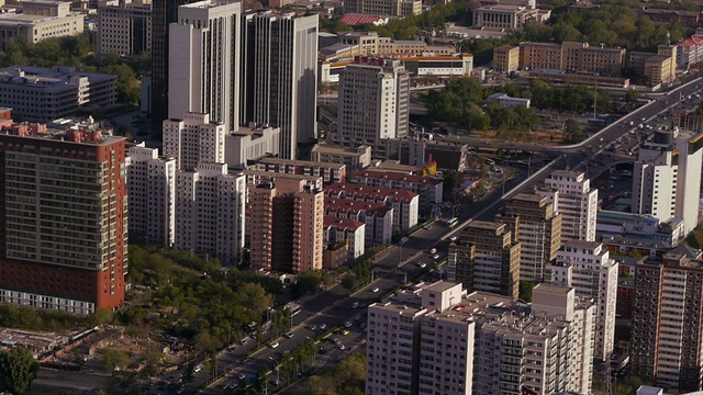 高层建筑，街道，交通，从电视塔看，北京，中国视频素材