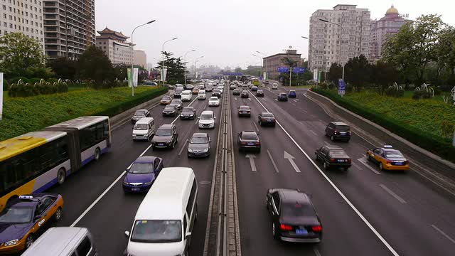 高速公路，入口匝道，出口匝道，交通，汽车，北京，中国视频素材