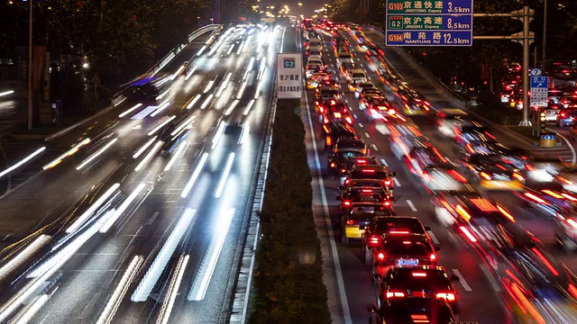 主要道路交通/北京，中国视频素材