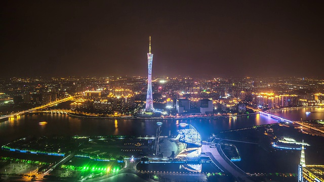 T/L WS Guangzhou Overlook at Night /中国广州视频素材