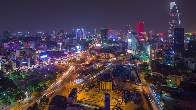 越南胡志明市(西贡)Ben Thanh市场的夜景视频素材