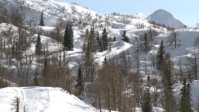 斯洛维尼亚特里格拉夫Bohinj滑雪场缆车视频素材