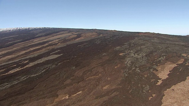 美国夏威夷大岛莫纳罗亚火山熔岩流鸟瞰图视频素材