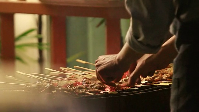 烤肉串-股票视频视频素材