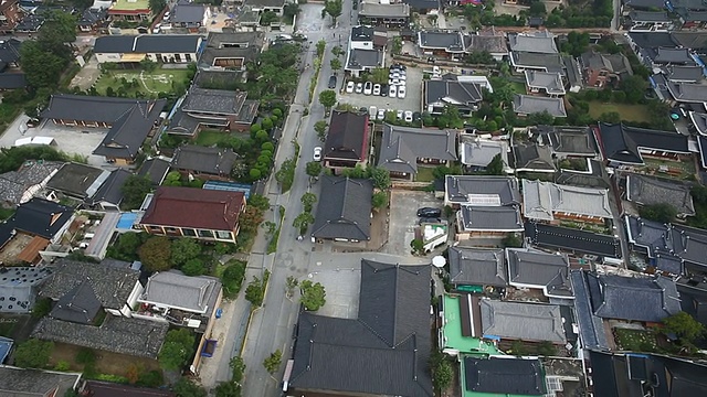 全州韩屋村(超过900间传统韩屋)包括文化中心、公园、博物馆等视频素材