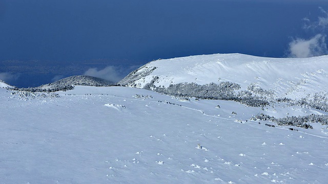 哈拉山的雪景和流云视频素材