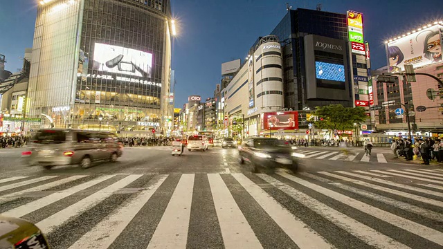 日本涩谷的十字路口视频素材