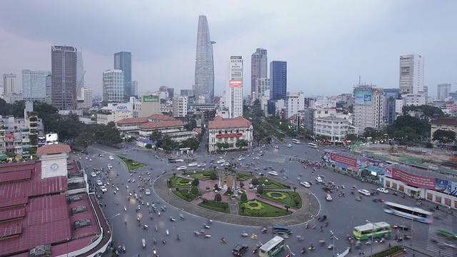 胡志明市从早到晚的时间流逝视频素材