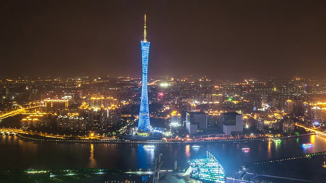 T/L WS ZO Guangzhou Overlook at Night /中国广州视频素材