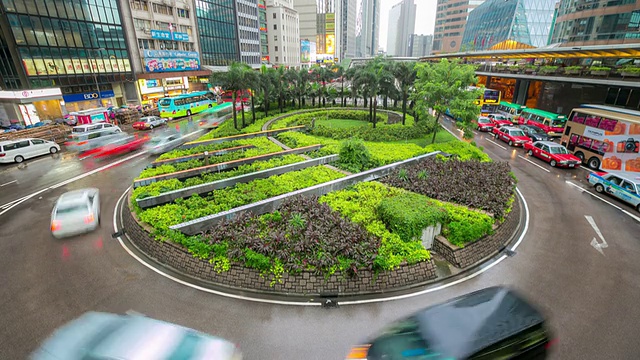 高清延时:黄昏时的香港中环天际线视频素材