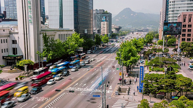 太平街(大会堂及光华门区)的交通情况视频素材