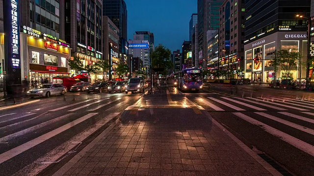 江南的夜景，人山人海，车水马龙视频素材