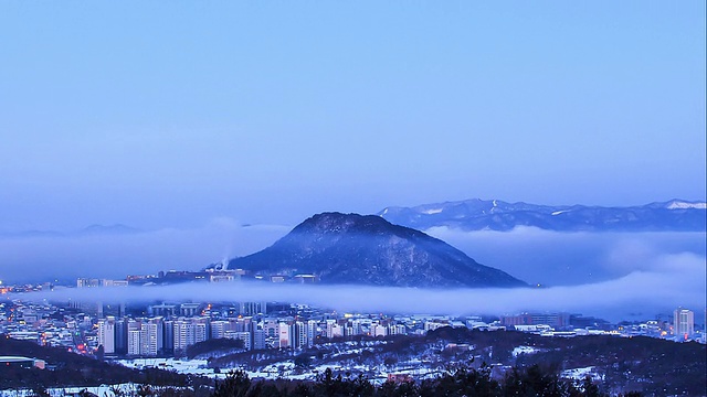 春川市景，邦鬼三山云海视频素材