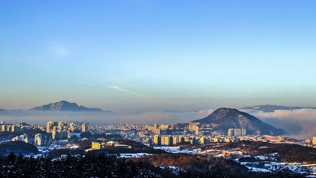 春川市景，邦鬼三山云海视频素材