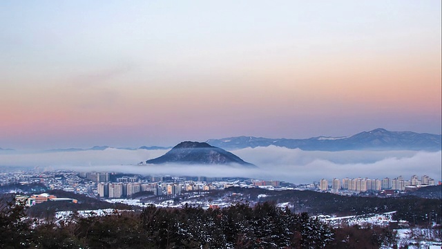 春川市景，邦鬼三山云海视频素材