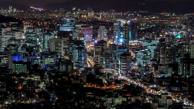 汉城夜景(汉城站区)视频素材