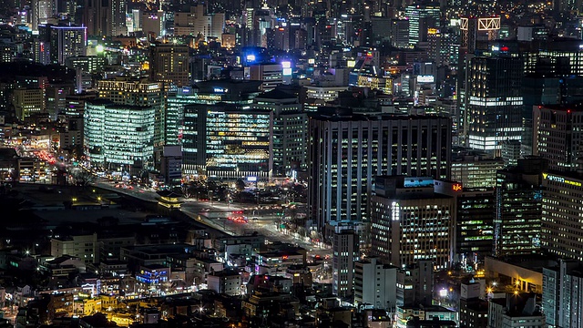 首尔钟楼市中心的夜景视频素材