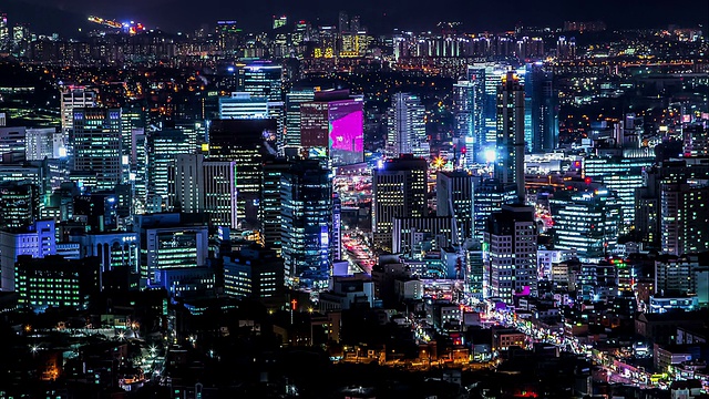 汉城夜景(汉城站区)视频素材