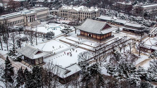 德sugung宫正和全楼的雪景视频素材