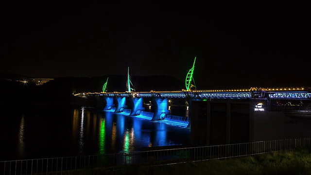 江川堡(灌溉水库)夜景视频素材