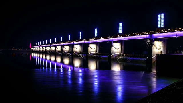 江川堡(灌溉水库)夜景视频素材