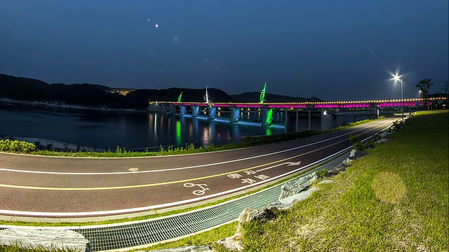 江川堡(灌溉水库)夜景视频素材