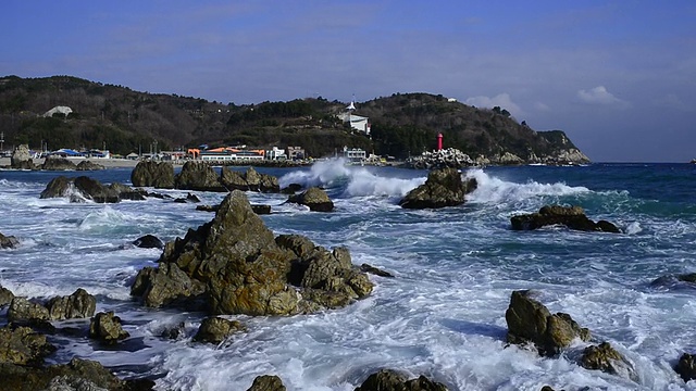 江原道起伏的海滩视频素材