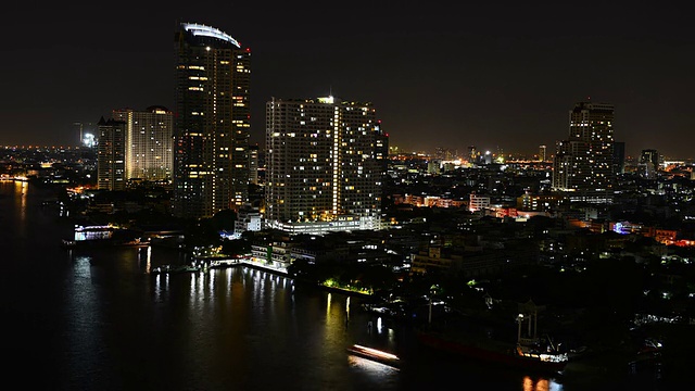 河流和城市建设的时间流逝视频素材