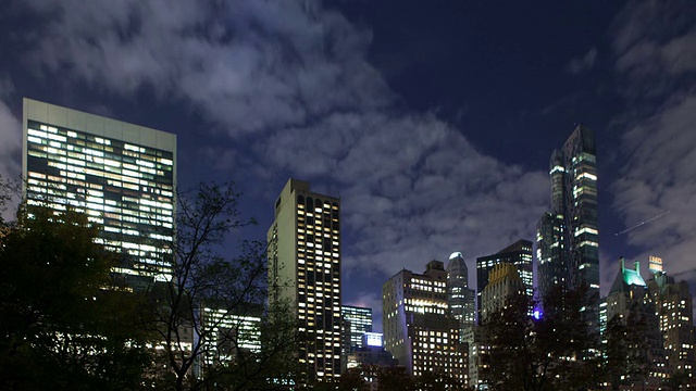 中央公园的夜景视频素材