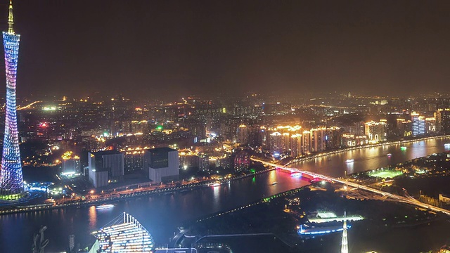 T/L WS ZO Guangzhou Overlook at Night /中国广州视频素材