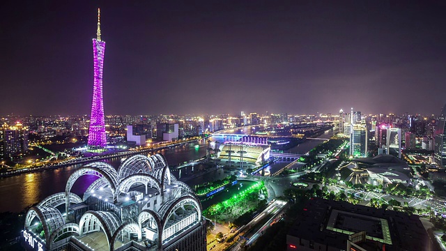 T/L WS Guangzhou Overlook at Night /中国广州视频素材