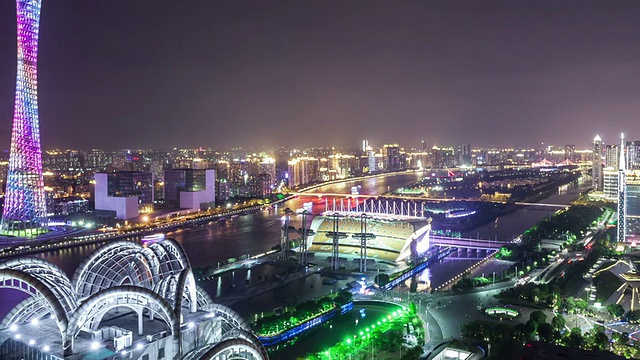 T/L WS ZO Guangzhou Overlook at Night /中国广州视频素材