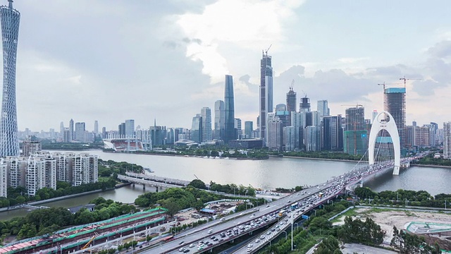 T/L WS ZO Guangzhou Overlook at Night /中国广州。视频素材